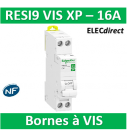 SCHNEIDER - DISJONCTEUR DUOLINE RESI9 XP (à VIS) - 16A - VIS/VIS - R9PFC616