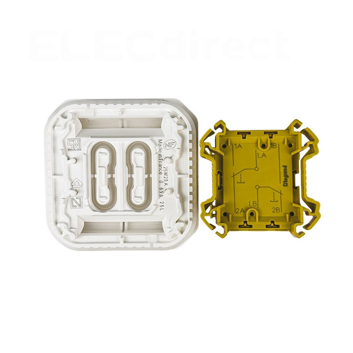 Legrand - Plexo - Commande double - 3 fonctions - composable - étanche - IP55/IK08 - Blanc - Réf : 069625L