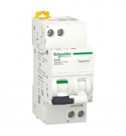 Schneider - Disj diff Acti9 iDD40T - Type A-SI - 1P+N - 4,5/6kA - 30mA - 16A - courbe C - Réf : A9DB2616