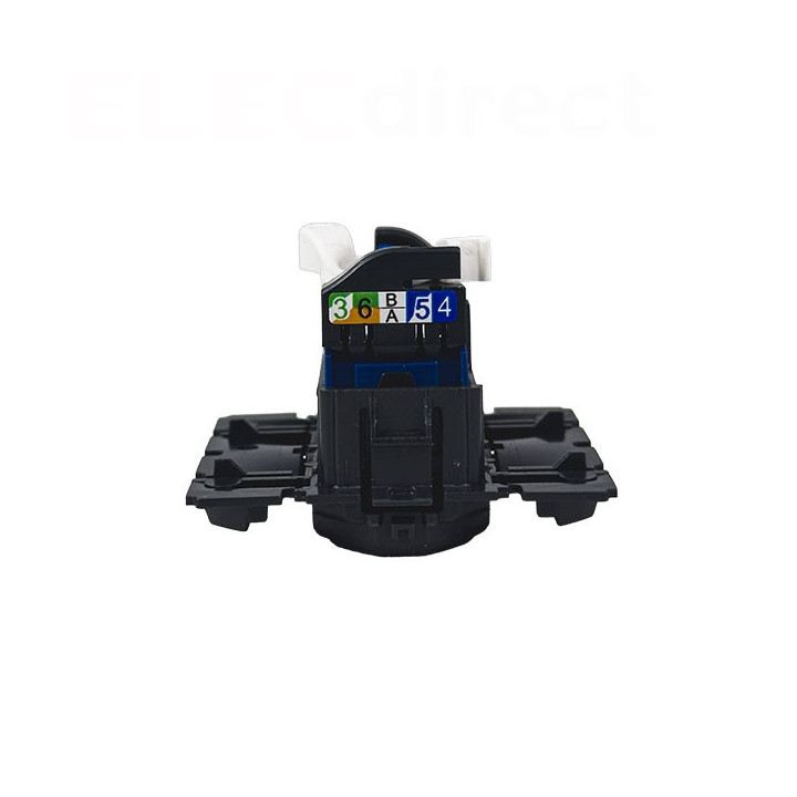 Legrand - Céliane 2024 - Prise RJ45 simple Cat.6 FTP complète noire - 1 poste - Réf : 080251 + CM0345 + CN0346 + CP0101