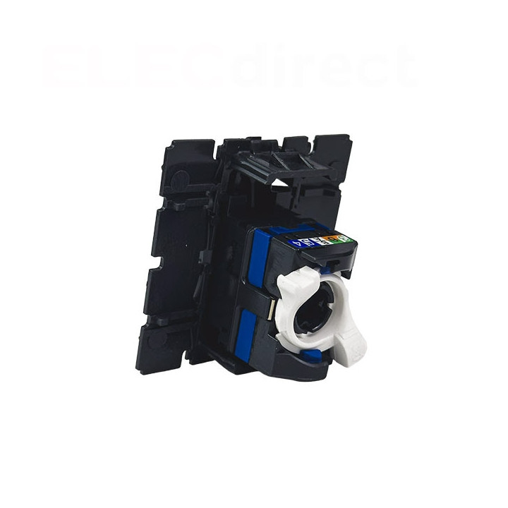 Legrand - Céliane 2024 - Prise RJ45 simple Cat.6 FTP complète noire - 1 poste - Réf : 080251 + CM0345 + CN0346 + CP0101