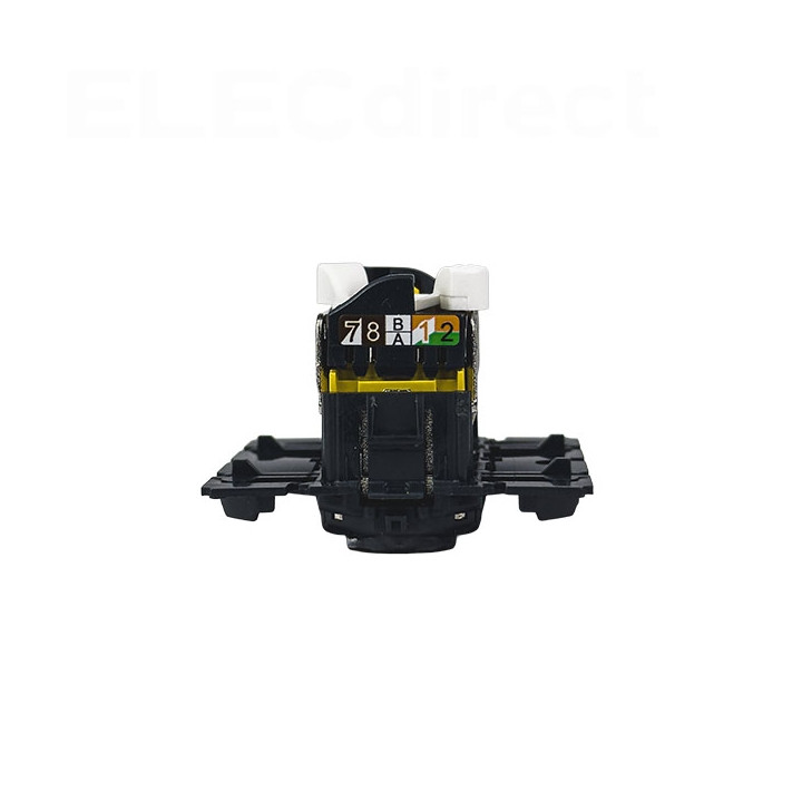 Legrand - Céliane 2024 - Prise RJ45 simple Cat.6A STP complète blanche - 1 poste - Réf : 080251 + CM0346 + CB0346 + CP0001