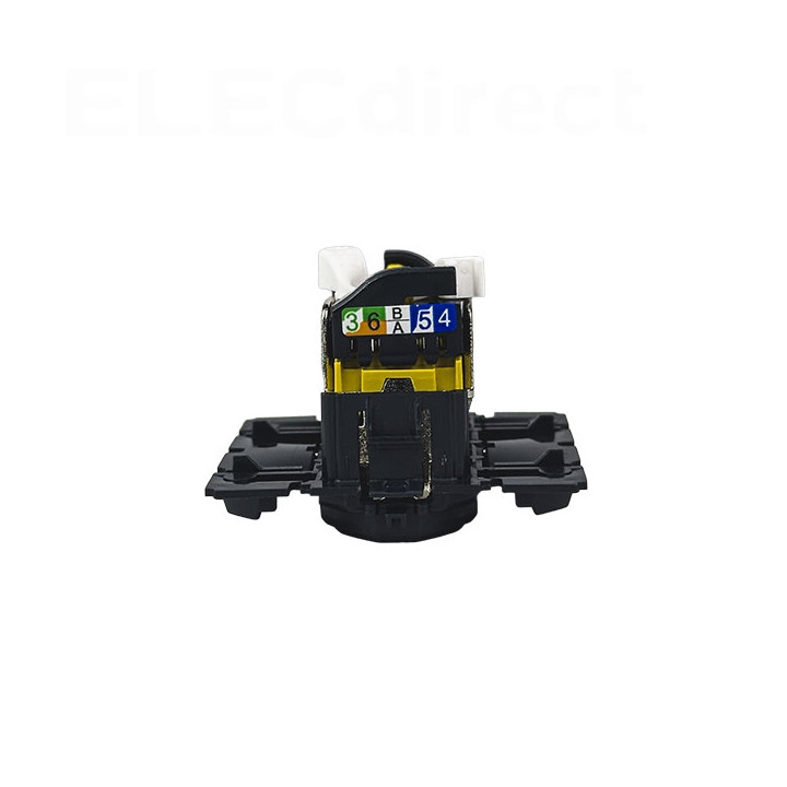 Legrand - Céliane 2024 - Prise RJ45 simple Cat.6A STP complète blanche - 1 poste - Réf : 080251 + CM0346 + CB0346 + CP0001
