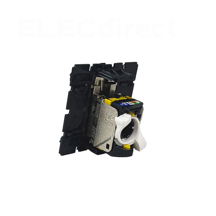 Legrand - Céliane 2024 - Prise RJ45 simple Cat.6A STP complète blanche - 1 poste - Réf : 080251 + CM0346 + CB0346 + CP0001