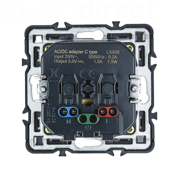 Legrand - Céliane 2024 - Prise surface avec prise USB type C - Blanc - Avec support et enjoliveur - Réf : CB0140