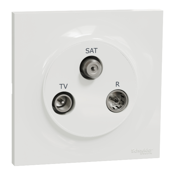 Schneider Odace - Prise TV-FM-SAT + plaque - complet - Réf : S520461+S520702