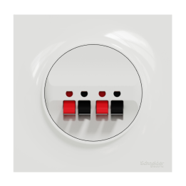Schneider - Odace 2011 - Prise haut-parleur 2 sorties + Plaque - Blanc - Ref. : S520488 + S520702