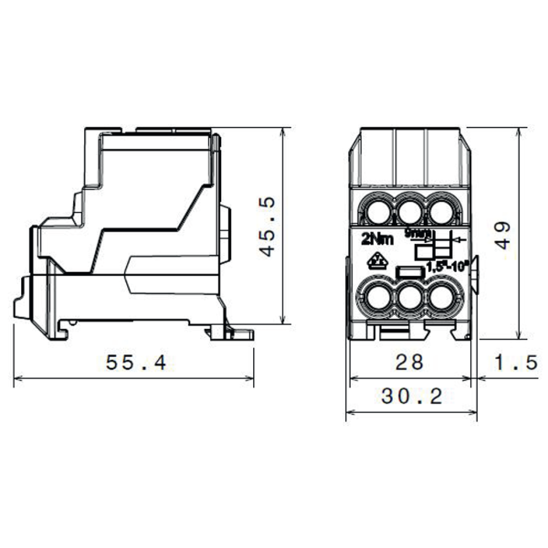 DIGITAL ELECTRIC - Bornier de répartition PHASE - 200A - 1x70 + 1x35 + 6x16 mm² - Réf : 41569