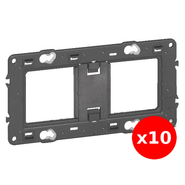 Legrand - Support 2 postes (4M) - Mosaic/Célaine - Fixation VIS - 2 x 2 modules - Réf : 080252x10