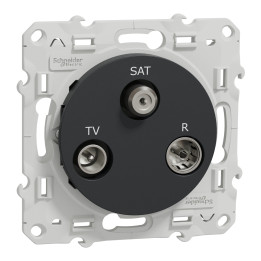 Schneider - Prise TV-FM-SAT Odace - Anthracite - Réf : S540461