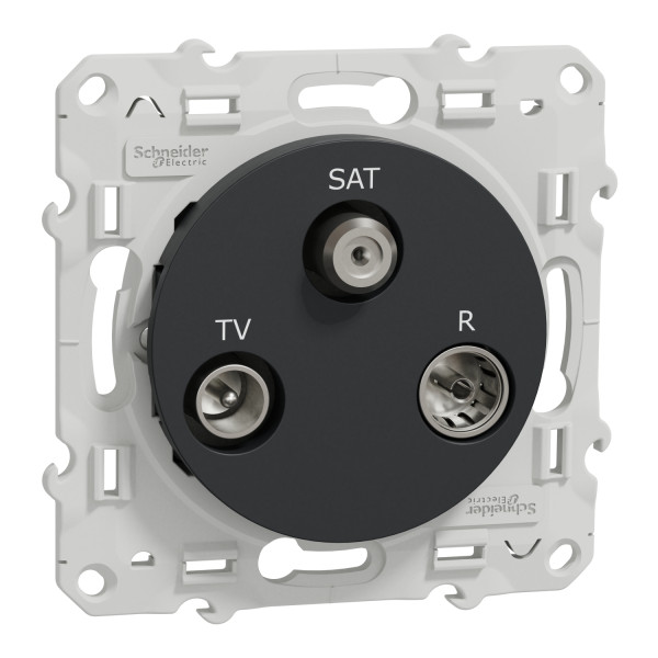 Schneider - Prise TV-FM-SAT Odace - Anthracite - Réf : S540461