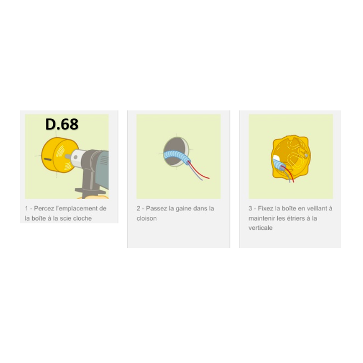 SIB - LOT de 50 Boîtes simple BBC Profondeur 55 mm Diam 67 - Réf. : P36850x50
