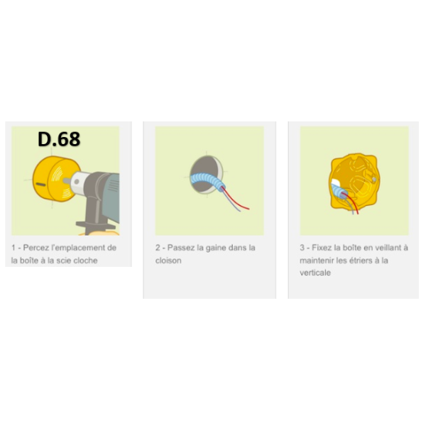 SIB - LOT de 50 Boîtes simple BBC Profondeur 55 mm Diam 67 - Réf. : P36850x50