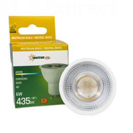 Spectrum - Ampoule LED GU10 6W - Angle 45° - 4000K - 530lm - Réf : WOJ+14093