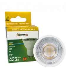 Spectrum - Ampoule LED GU10 6W - Angle 45° - 4000K - 530lm - Réf : WOJ+14093