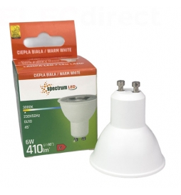 Spectrum - Ampoule LED GU10 6W - Angle 45° - 3000K - 500lm - Réf : WOJ+14092