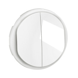 Legrand - Céliane 2024 - Enjoliveur pour double interrupteur ou va-et-vient lumineux - Blanc - Réf : CB3001