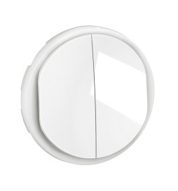 Legrand - Céliane 2024 - Enjoliveur pour double interrupteur ou va-et-vient lumineux - Blanc - Réf : CB3001