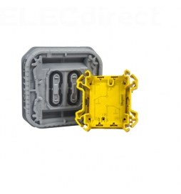 Legrand - Plexo - Commande double 10A - 3 fonctions - IP55 - IK08 - Gris - Réf : 069815L