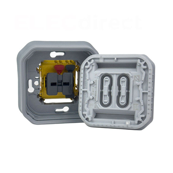 Legrand - Plexo - Va-et-Vient encastré 10A - encastré - IP55 - IK08 - 250V - Gris - Réf : 069811L