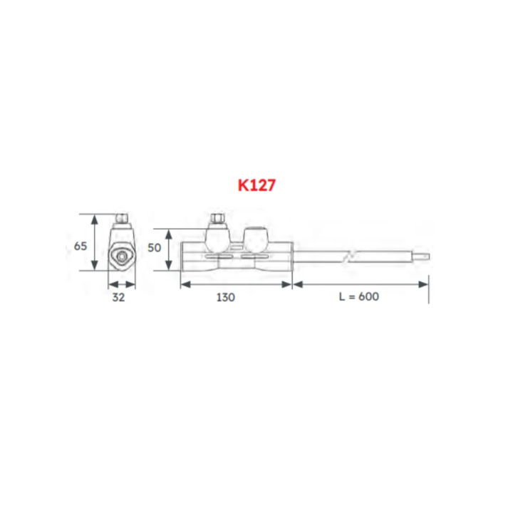Michaud - 2 embouts réducteur - capacité d'arrivée de 25 à 95 mm² - section du fouet : 25 mm² - Réf : K127
