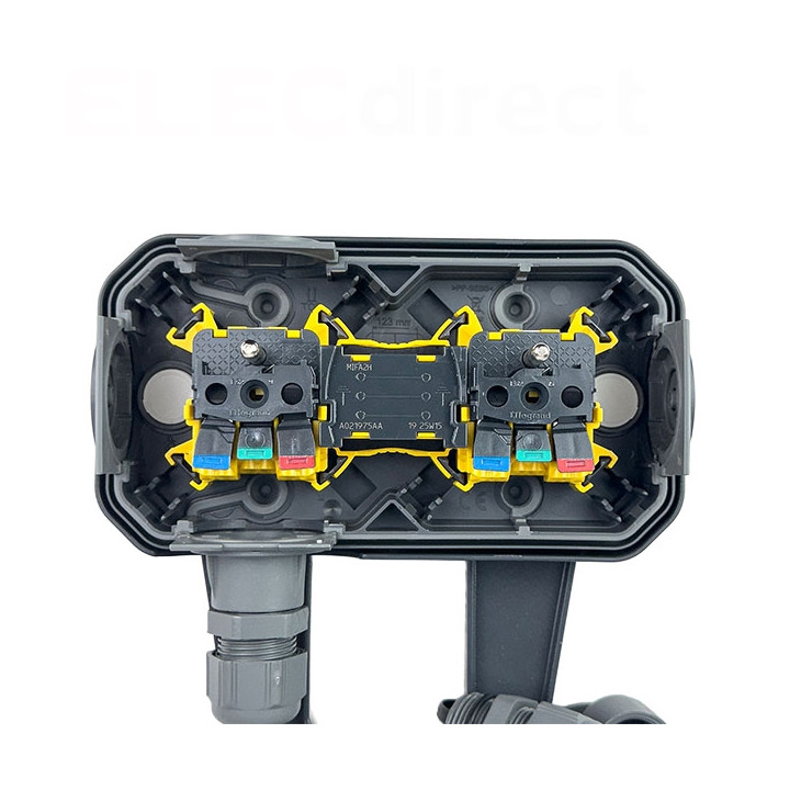 Legrand - Plexo - PC 2x2P+T précâblé 16A 230V + piquet de jardin - IP55/IK07 - Réf : 069749L