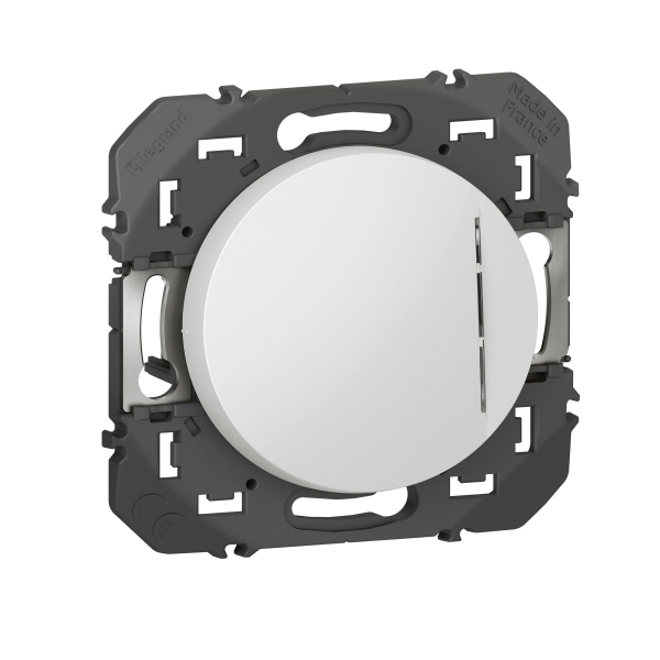 Legrand - Poussoir lumineux simple Dooxie - 6A - 250V - Finition Blanc - Réf : 600016