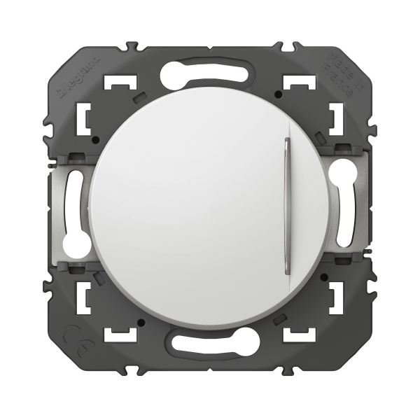 Legrand - Poussoir lumineux simple Dooxie - 6A - 250V - Finition Blanc - Réf : 600016