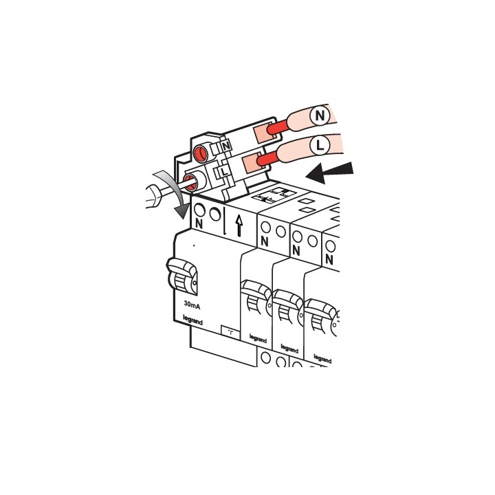 LEGRAND - ID DX3 2P - 63A - 30mA - Type AC - alimentation câble - Réf : 411650+405209