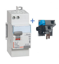 LEGRAND - ID DX3 2P - 63A - 30mA - Type A - alimentation câble - 411651+405209