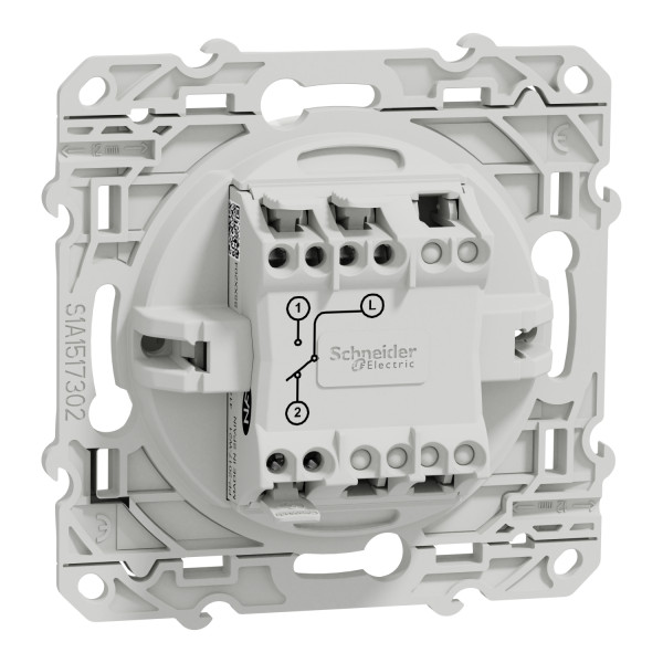 Schneider - Odace 2011 - Va-et-Vient + Plaque + Boîte d'encastrement SIB BBC - Blanc - Ref. : S520204 + S520702+ P36840