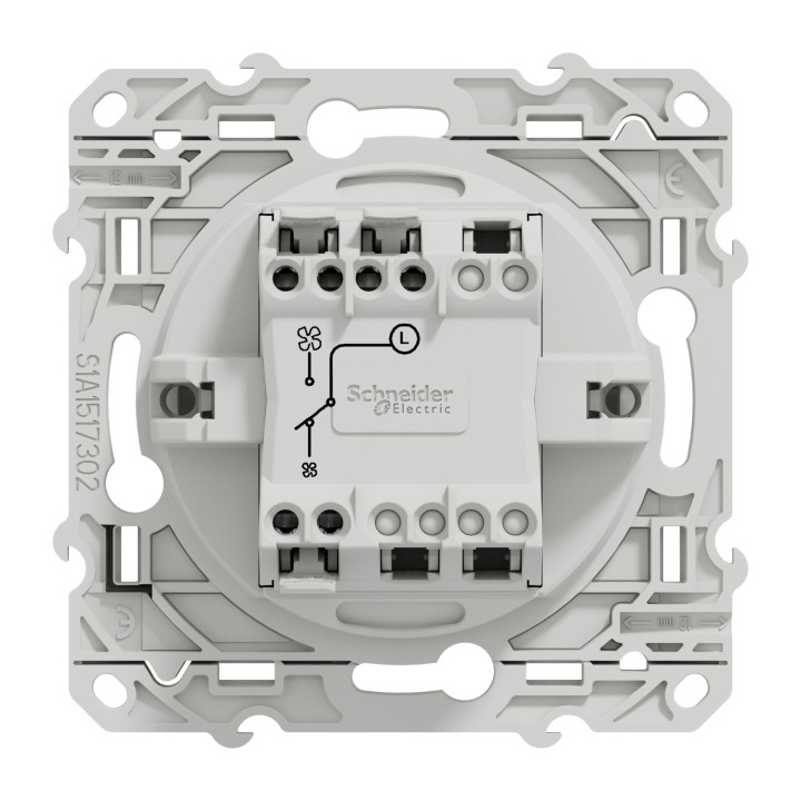 Schneider - Odace 2011 - Commande VMC + Plaque - Blanc - Ref. : S520233 + S520702
