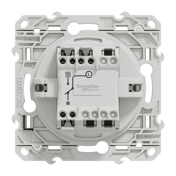 Schneider - Odace 2011 - Commande VMC + Plaque - Blanc - Ref. : S520233 + S520702