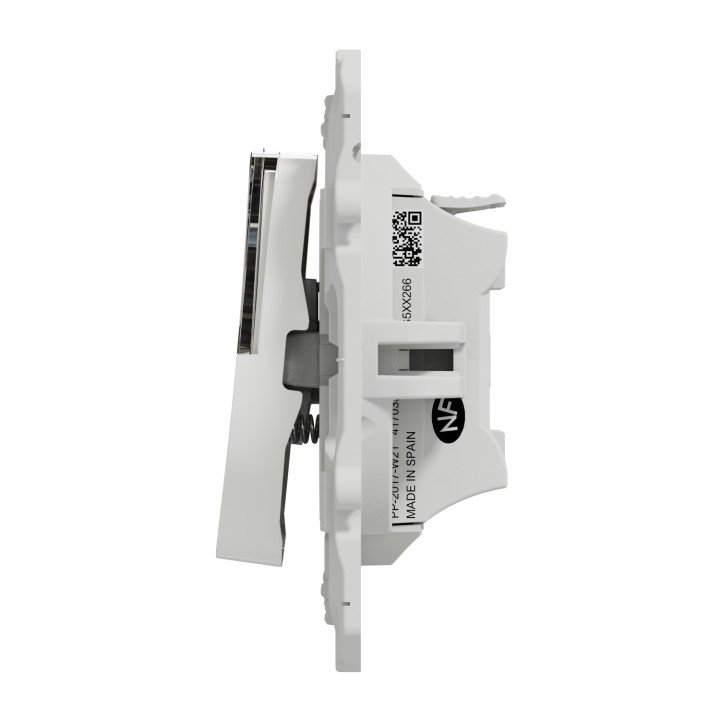 Schneider - Odace 2011 - Poussoir Porte Etiquette + Plaque + Carillon Legrand - Blanc - Ref. : S520266 + S520702 + 041651