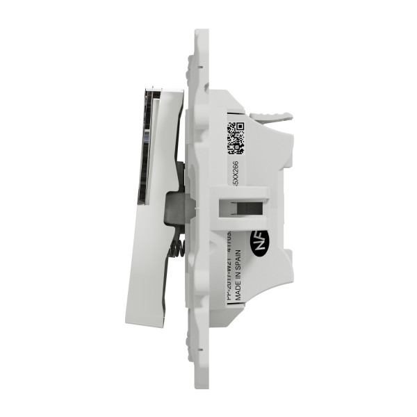 Schneider - Odace 2011 - Poussoir Porte Etiquette + Plaque + Carillon Legrand - Blanc - Ref. : S520266 + S520702 + 041651