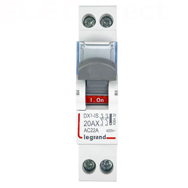 Legrand - DX3 Interrupteur-sectionneur Bipolaire - 20A - Réf : 406432