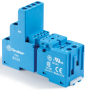 Finder - Support avec bornes à cage - Étrier plastique - Rail DIN - 10A - 250V - Bleu - Réf : 9404SPA