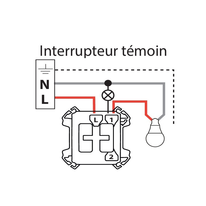 Legrand - Plexo L - Interrupteur témoin/lumineux avec voyant - 10A - 250V - IP55/IK08 - Composable - Gris - Réf : 069512L