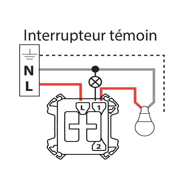 Legrand - Plexo L - Interrupteur témoin/lumineux avec voyant - 10A - 250V - IP55/IK08 - Composable - Gris - Réf : 069512L