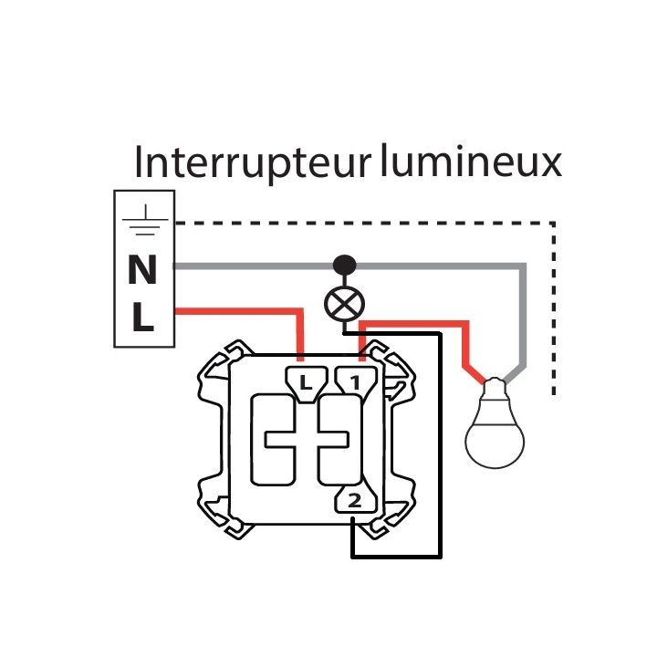 Legrand - Plexo L - Interrupteur témoin/lumineux avec voyant - 10A - 250V - IP55/IK08 - Composable - Gris - Réf : 069512L