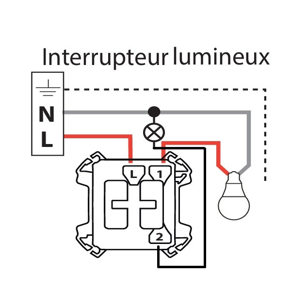 Legrand - Plexo L - Interrupteur témoin/lumineux avec voyant - 10A - 250V - IP55/IK08 - Composable - Gris - Réf : 069512L