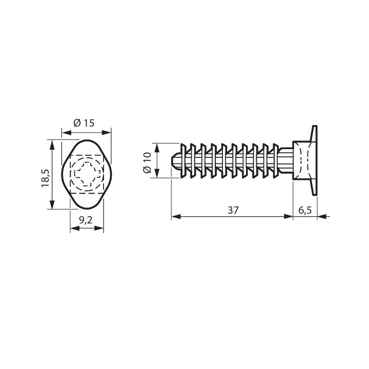 Legrand - Embase noire protégée UV à cheville pour perçage Ø8mm par 100 - Réf : 031955