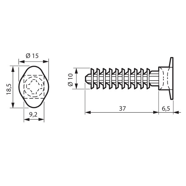 Legrand - Embase noire protégée UV à cheville pour perçage Ø8mm par 100 - Réf : 031955