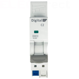 Digital Electric - Disjoncteur 2A Ph/N - Courbe C - 4,5 kA - Embrochable - Réf : 01302