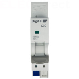 Digital Electric - Disjoncteur 10A Ph/N - Courbe C - 4,5 kA - Embrochable - Réf : 01310