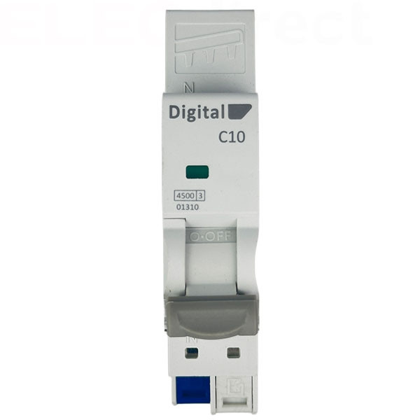 Digital Electric - Disjoncteur 10A Ph/N - Courbe C - 4,5 kA - Embrochable - Réf : 01310