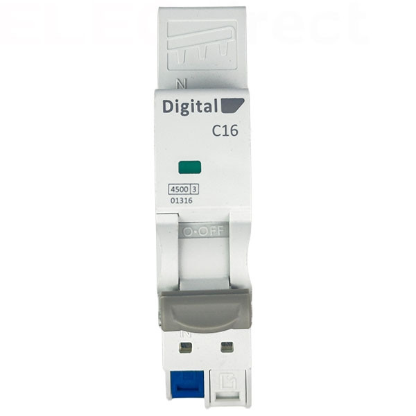 Digital Electric - Disjoncteur 16A Ph/N - Courbe C - 4,5 kA - Embrochable - Réf : 01316