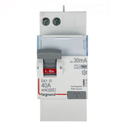 LEGRAND - Interrupteur différentiel - DX3 - 2P - 40A - 30mA - Type F - Départ Haut Auto - Réf : 411644