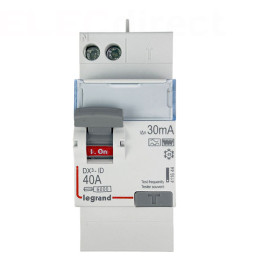 LEGRAND - Interrupteur différentiel - DX3 - 2P - 40A - 30mA - Type F - Départ Haut Auto - Réf : 411644