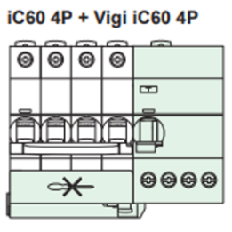 Schneider - Acti9 - iC60 - Bloc dif Vigi - 4P - 40A - 30mA - type A Si - 400V - Réf : A9Q31440